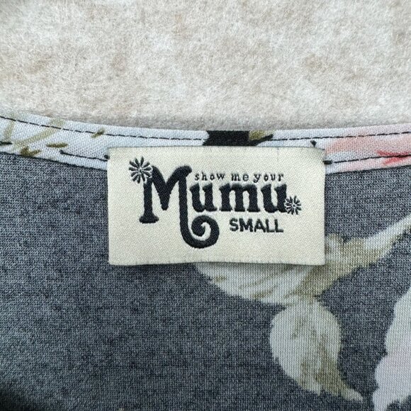 Show Me Your Mumu Black Floral Tunic Top Long Sleeve Stretch Women’s Small - Picture 4 of 9